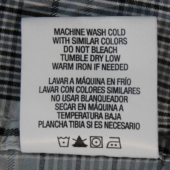 Structure Cotton Gray Checkered Long Sleeve Button Shirt Mens XXL Modern Fit - Picture 6 of 7